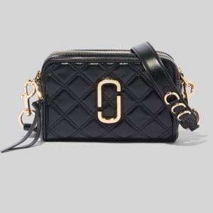 MARC JACOBS The Quilted Soft Shot 21 Black Bag